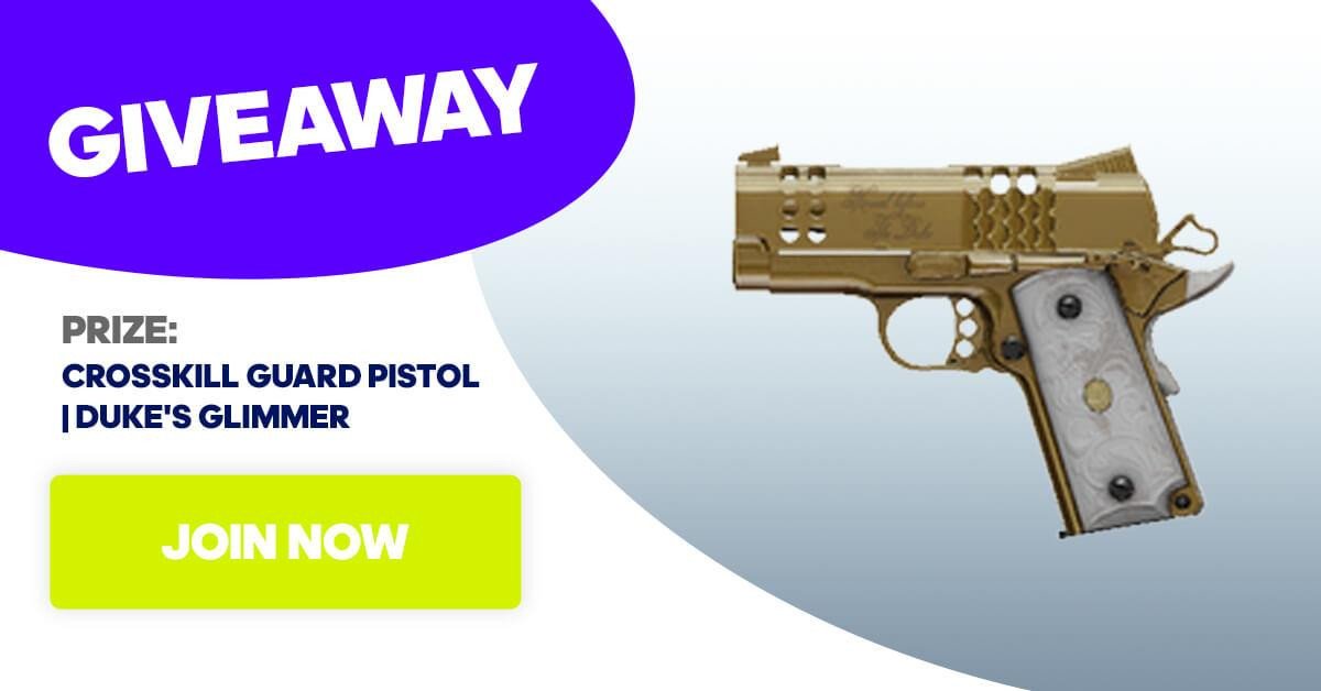 Free Giveaway Crosskill Guard Pistol Duke S Glimmer - gun fight test sale free roblox