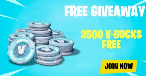 2,500 (+300 Bonus) V-Bucks giveaway