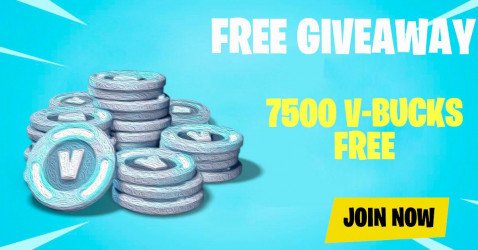 6,000 (+1,500 Bonus) V-Bucks giveaway