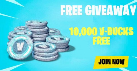 10,000 (+3,500 Bonus) V-Bucks giveaway